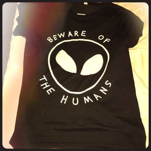 "Beware of the humans" tee